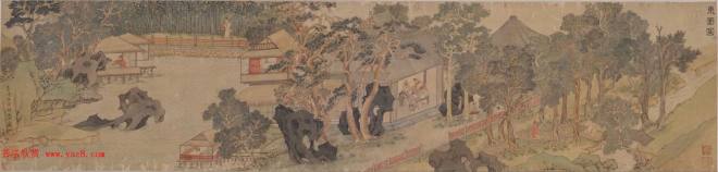 文徵明绘画作品《东园图卷》传世字画