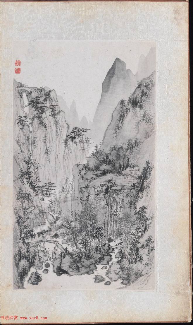 郑旼书法字画《黄山八景图册》传世字画