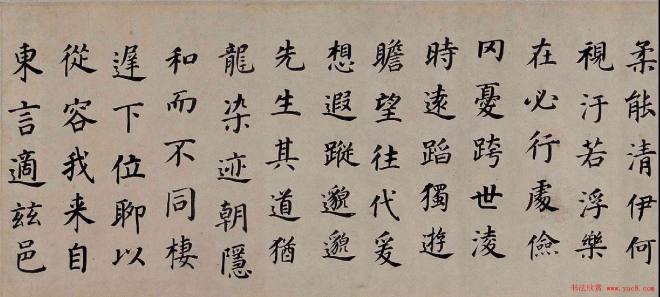 董其昌楷书《东方先生画赞碑》卷书法长卷