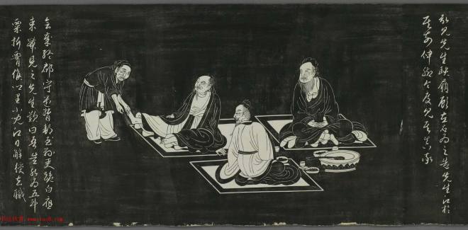 赵孟頫书画作品《陶渊明像传》刻本传世字画