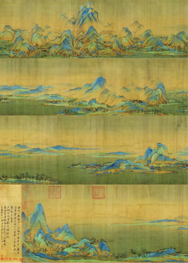 北宋王希孟传世名画《千里江山图》传世字画