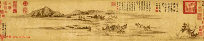 赵孟頫字画《水村图卷》大图传世字画