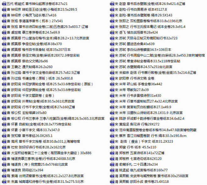 中国历代书法扫描图库TIF格式书法