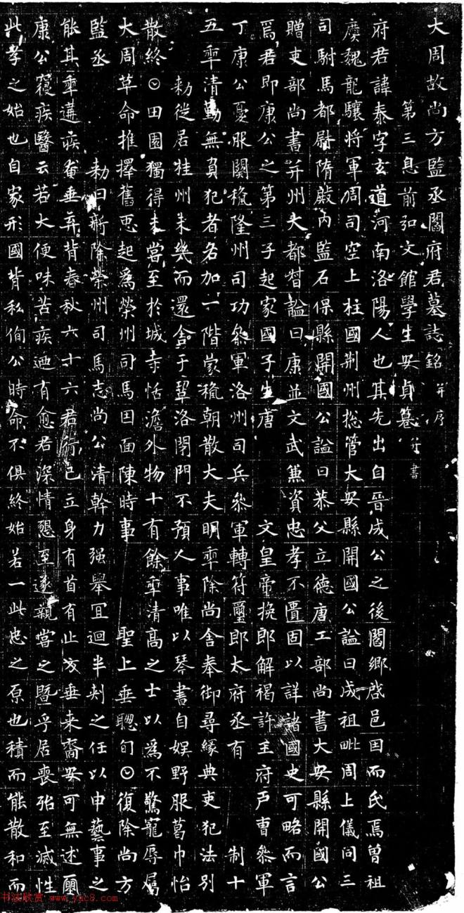 大周故尚方监丞阎府君墓志铭并序墓志塔铭