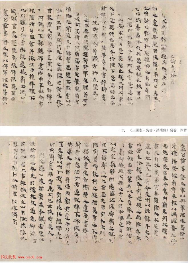 晋代写本《三国志·吴书·孙权传》残卷书法空间