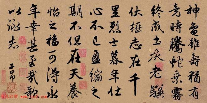 手机字帖：赵孟頫行书集字《龟虽寿》书法空间