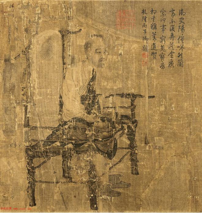 唐代画家阎立本绘《萧翼赚兰亭序》传世字画