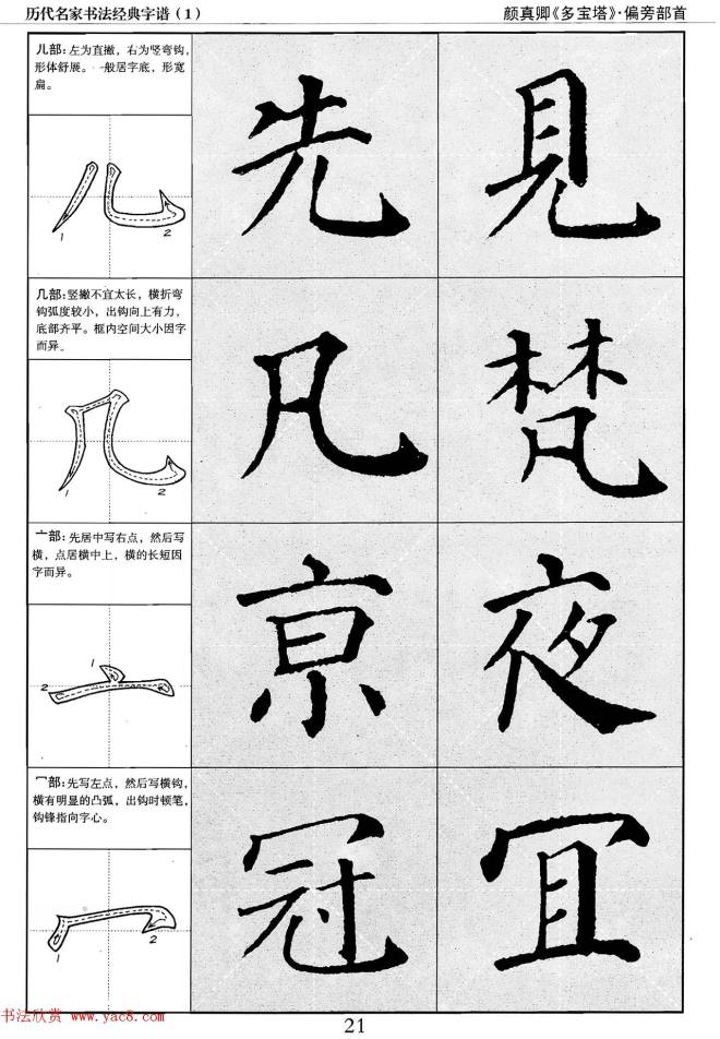 经典字帖：颜真卿多宝塔字谱楷书字帖