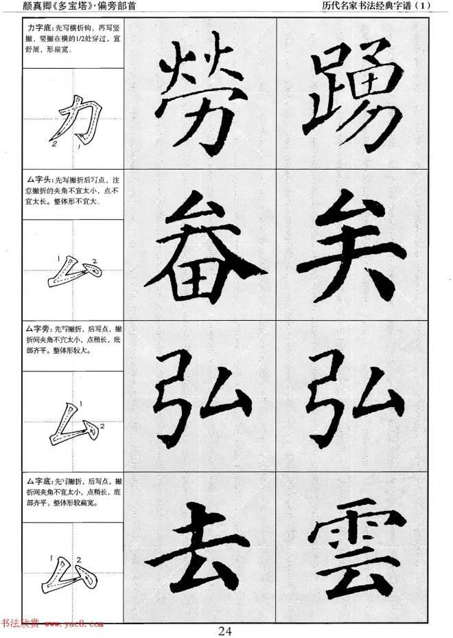 经典字帖：颜真卿多宝塔字谱楷书字帖