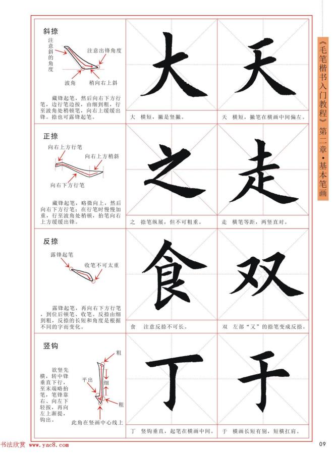 王丙申书法字帖《毛笔楷书入门教程》楷书字帖