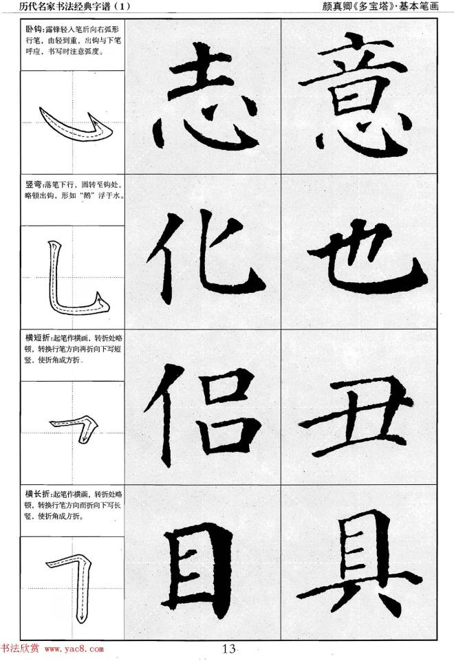 经典字帖：颜真卿多宝塔字谱楷书字帖