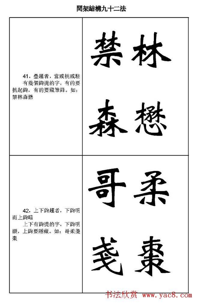 魏楷字帖《魏碑间架结构九十二法》楷书字帖