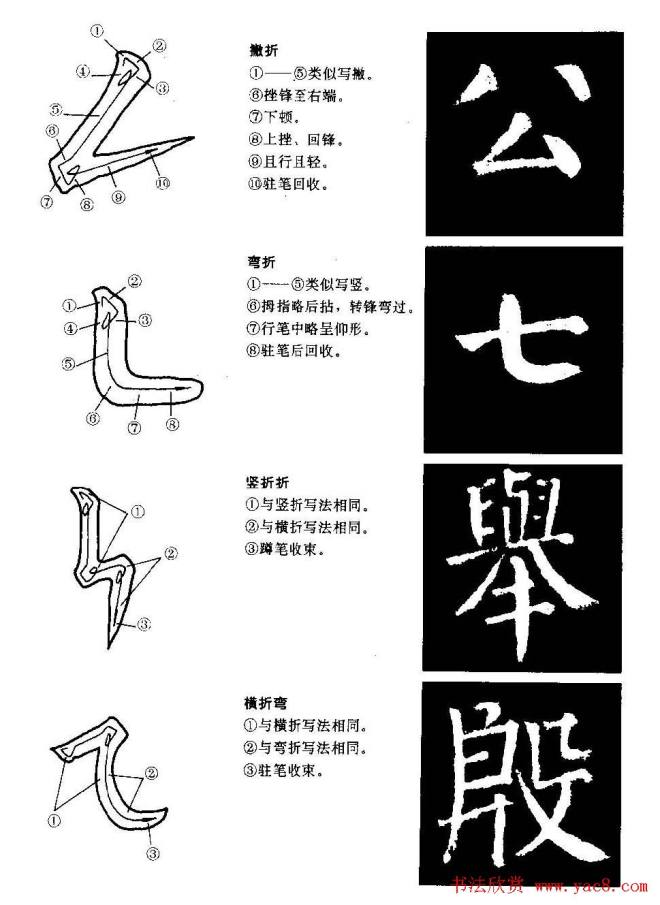 颜勤礼碑的笔画写法及部首组合法楷书字帖