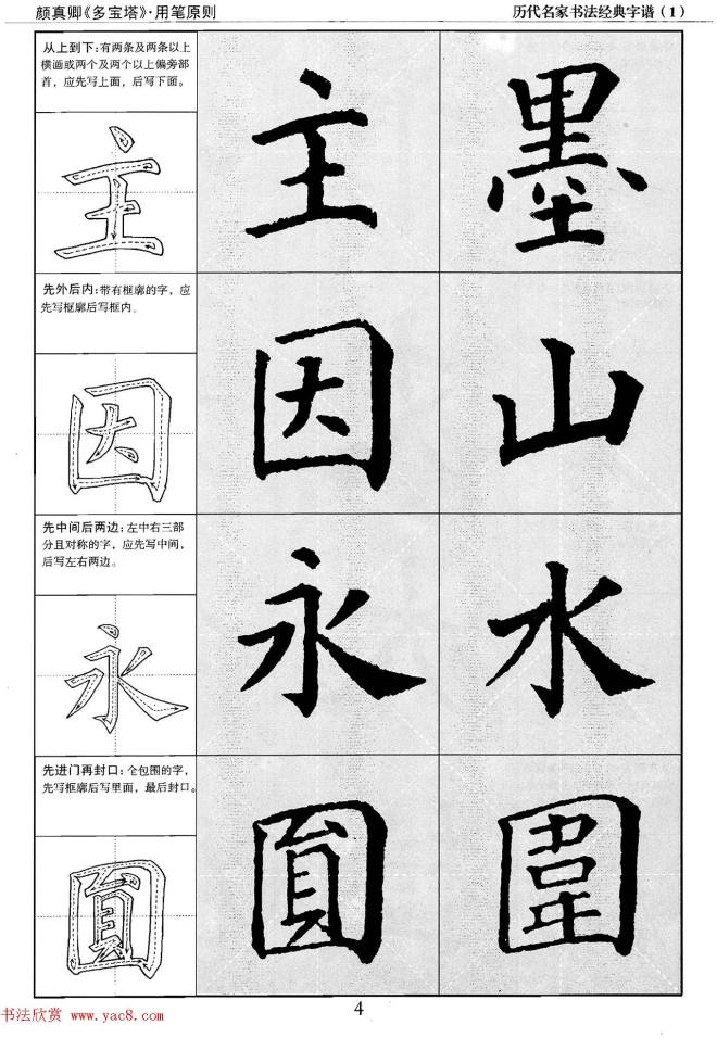 经典字帖：颜真卿多宝塔字谱楷书字帖