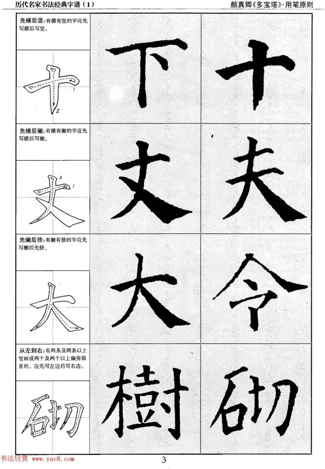 经典字帖：颜真卿多宝塔字谱楷书字帖