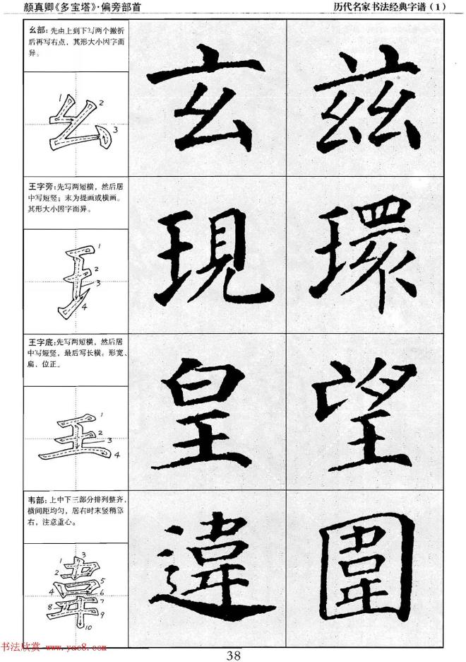 经典字帖：颜真卿多宝塔字谱楷书字帖