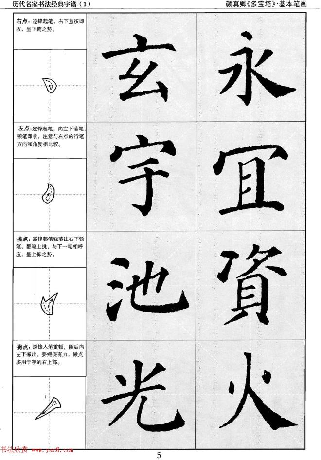 经典字帖：颜真卿多宝塔字谱楷书字帖