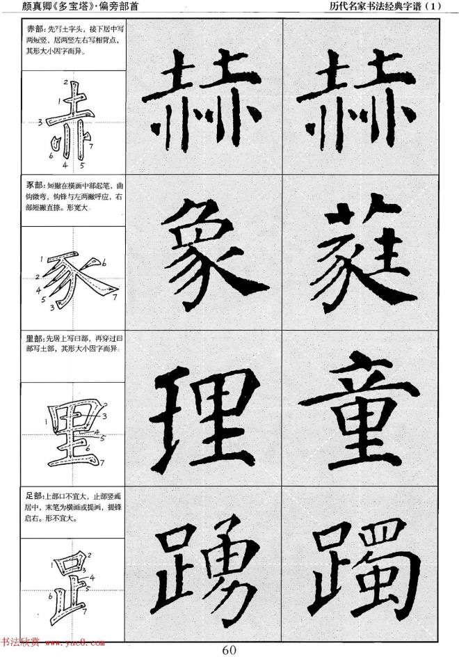 经典字帖：颜真卿多宝塔字谱楷书字帖