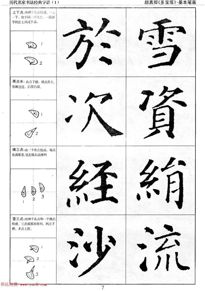 经典字帖：颜真卿多宝塔字谱楷书字帖