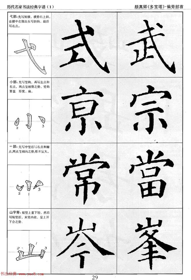 经典字帖：颜真卿多宝塔字谱楷书字帖