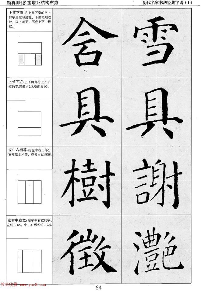 经典字帖：颜真卿多宝塔字谱楷书字帖