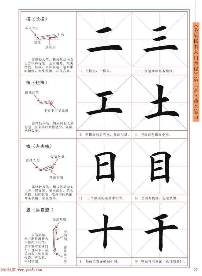 王丙申书法字帖《毛笔楷书入门教程》楷书字帖