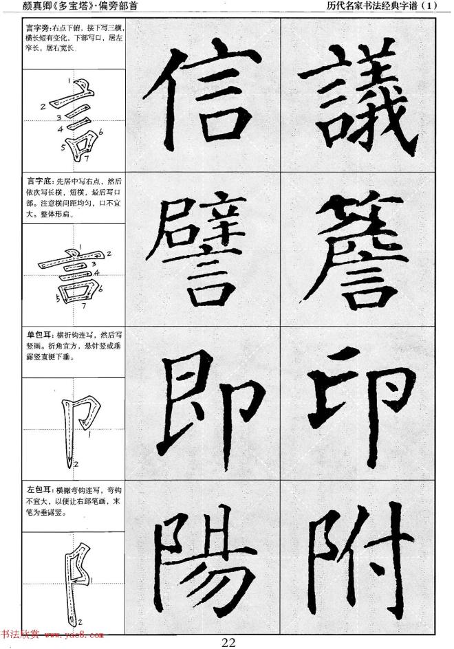 经典字帖：颜真卿多宝塔字谱楷书字帖