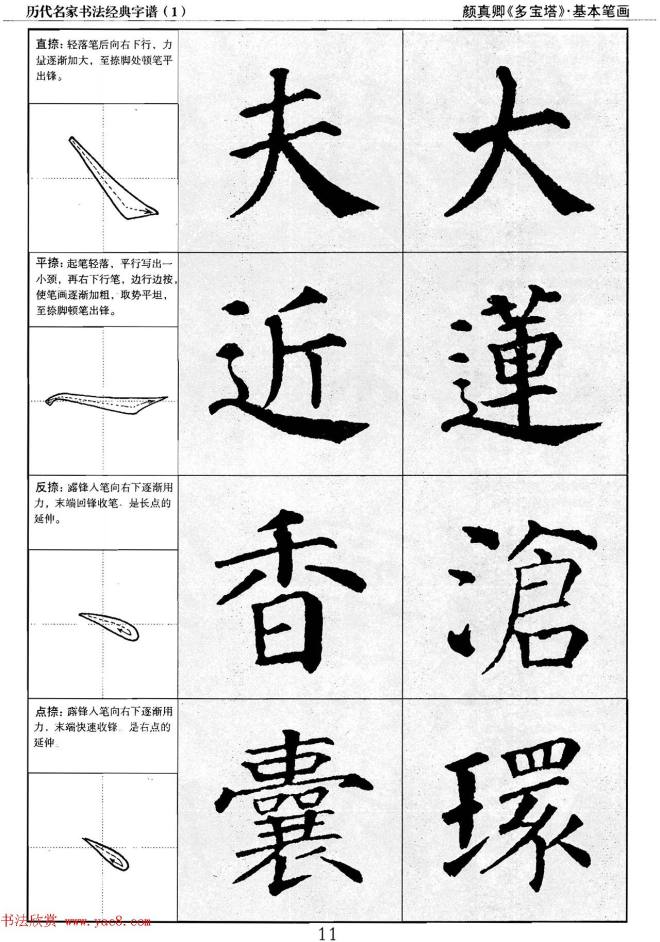 经典字帖：颜真卿多宝塔字谱楷书字帖