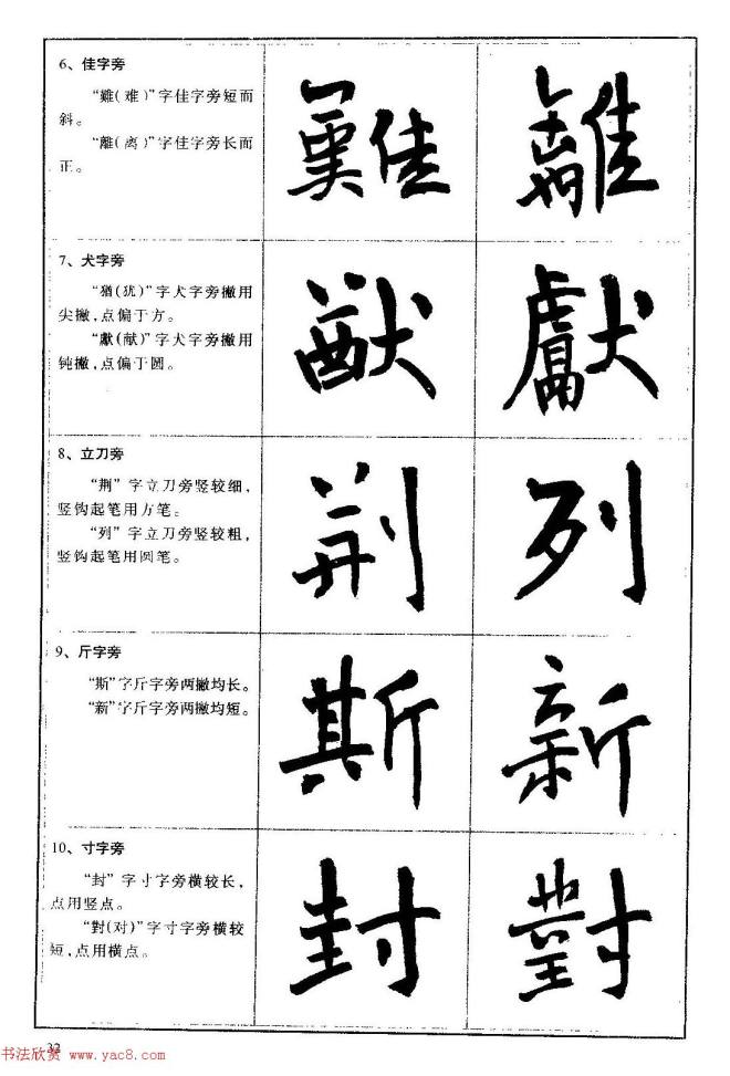 毛笔字帖教程《行书入门大字谱》行书字帖