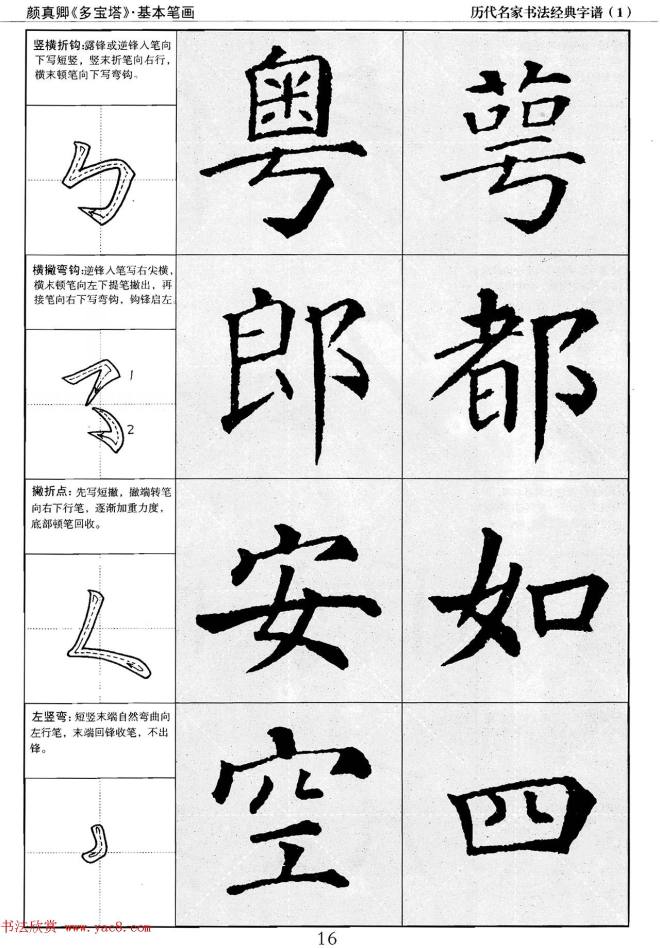 经典字帖：颜真卿多宝塔字谱楷书字帖