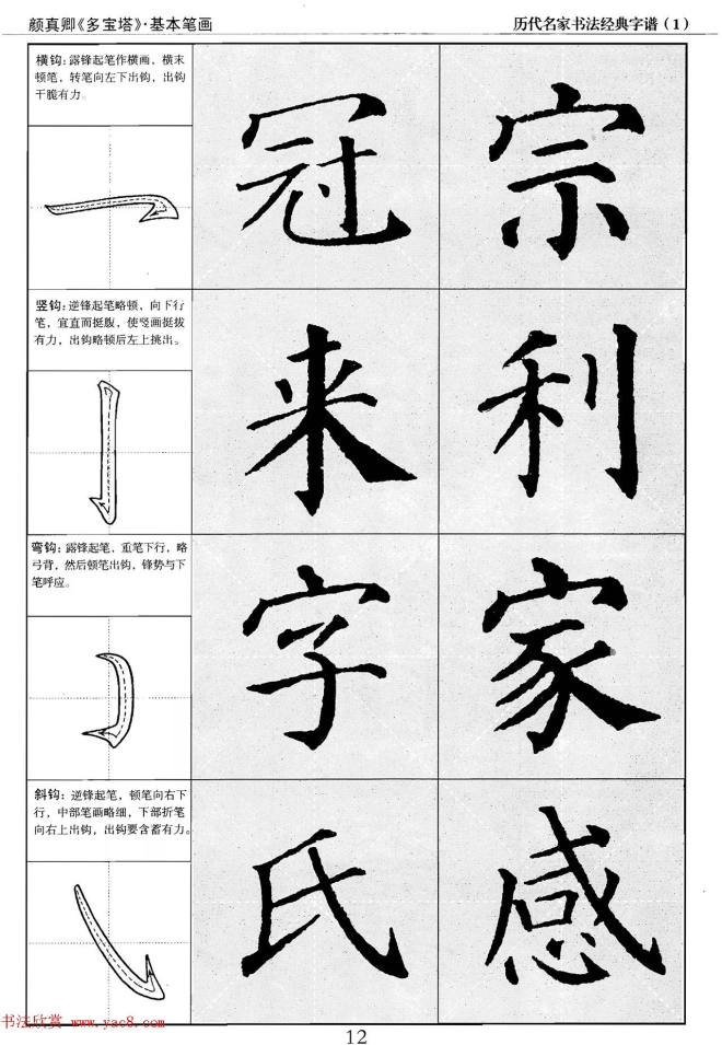 经典字帖：颜真卿多宝塔字谱楷书字帖